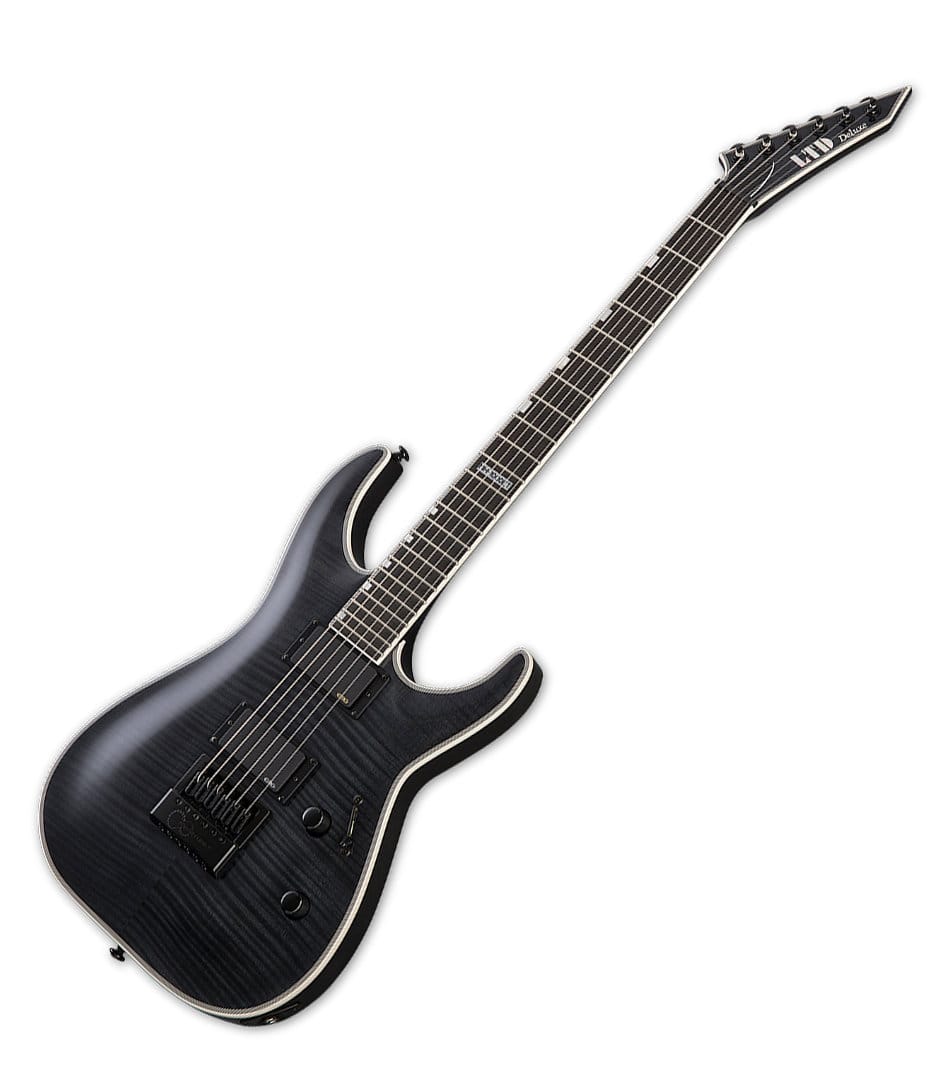 LTD MH1000 Evertune Flammed Maple See Thru Black - LMH1000ETFMSTBLK - Melody House Dubai, UAE