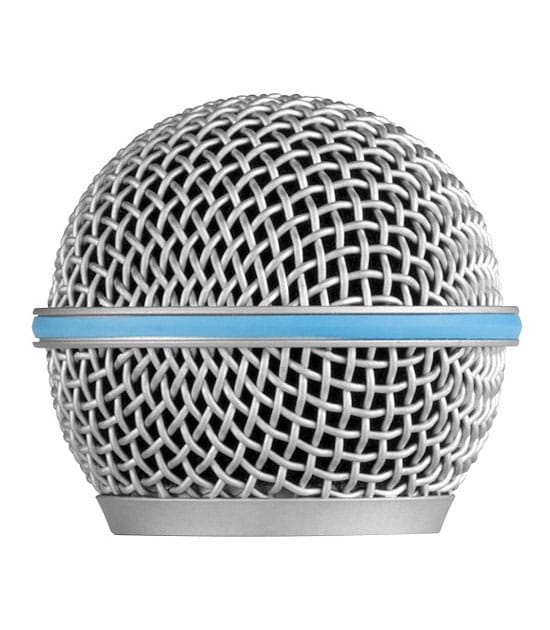 Shure - Grille for Beta58 Silver Gray with Blue Ring