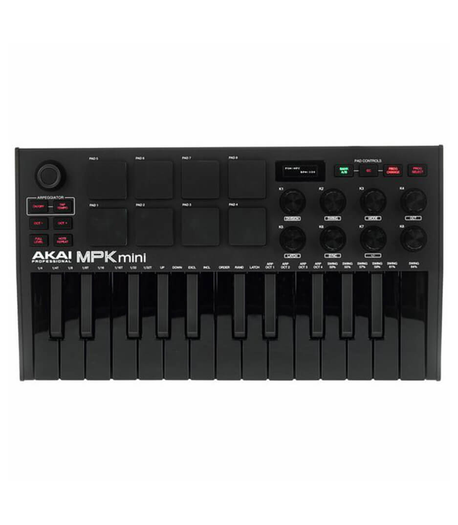 Akai - MPKMINI3B MPKMINI3 USB MIDI Compact Keyboard and P