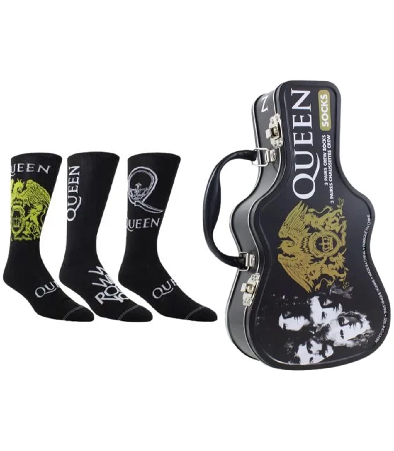 QUF370 001 O M Queen Queen Socks 3 Pack In Guitar - QUF370-001-O-M - Melody House Dubai, UAE