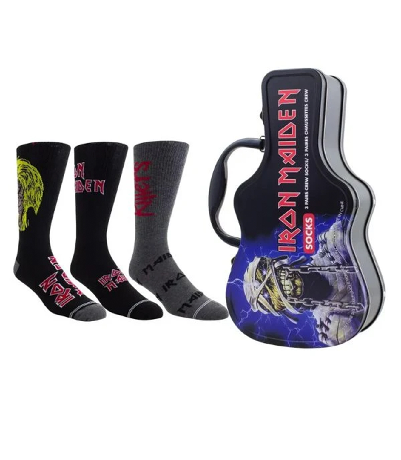 SLF370 001 O M IRON MAIDEN Iron Maiden Socks 3 Pa - SLF370-001-O-M - Melody House Dubai, UAE