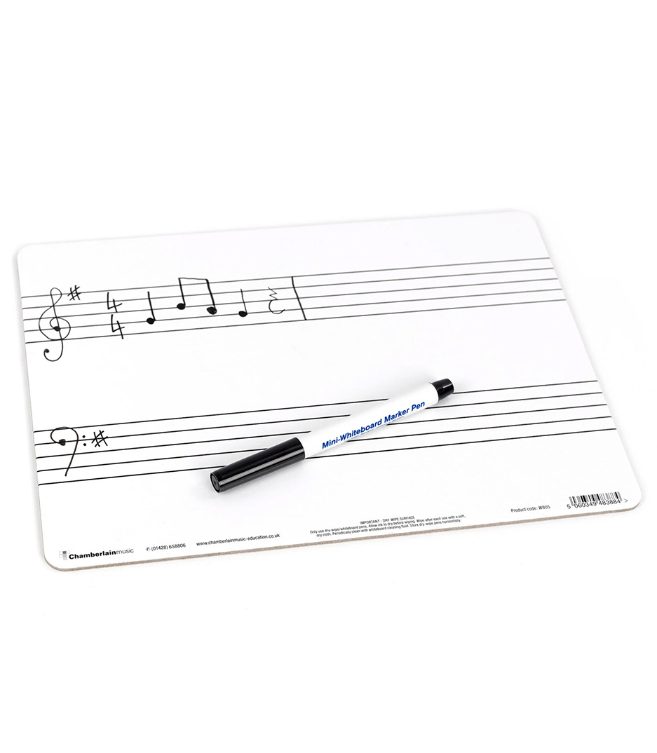 A4 music whiteboard with 2 pre printed staves - WB05 - Melody House Dubai, UAE