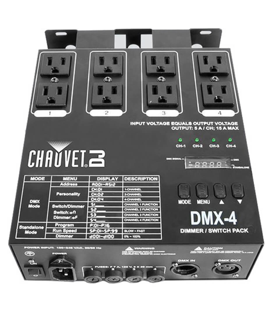 buy chauvetdj dmx4 dmx 4 dimmer relay pack for led and incandesc