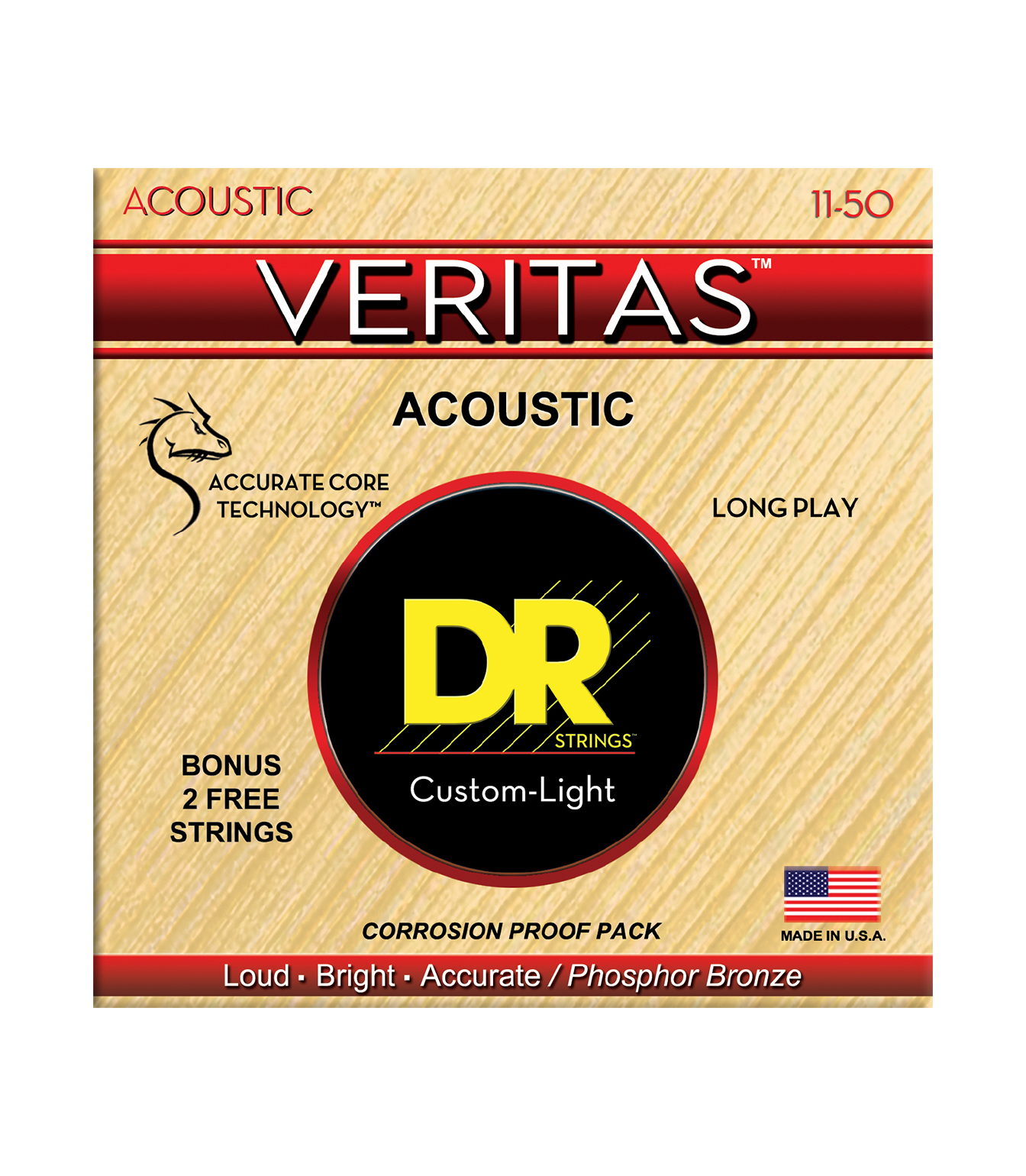 VTA 11 VERITAS Acou Strings w ACT Custom Light - VTA-11 - Melody House Dubai, UAE