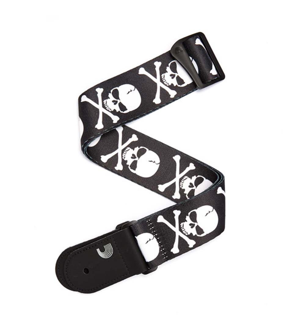 buy d'addario 50mm polyester woven guitar strap skull cross