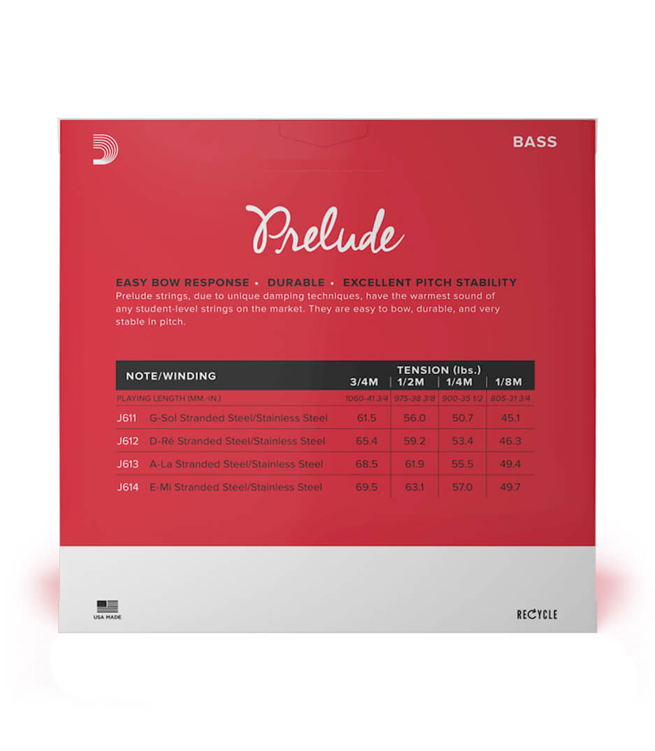 J610 3 4M Prelude Double Bass String Set 3 4 Scale - J610 3/4M - Melody House Dubai, UAE