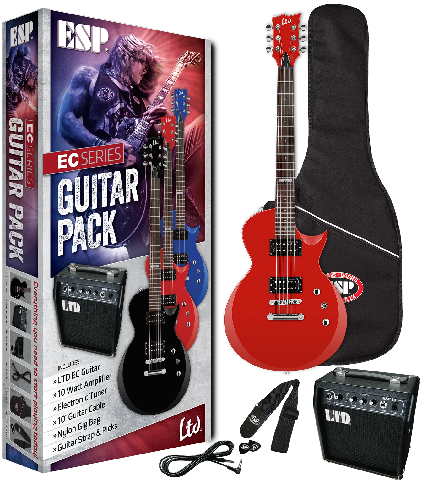 LECPACKRED LTD EC GUITAR PACK RED - LECPACKRDE - Melody House Dubai, UAE