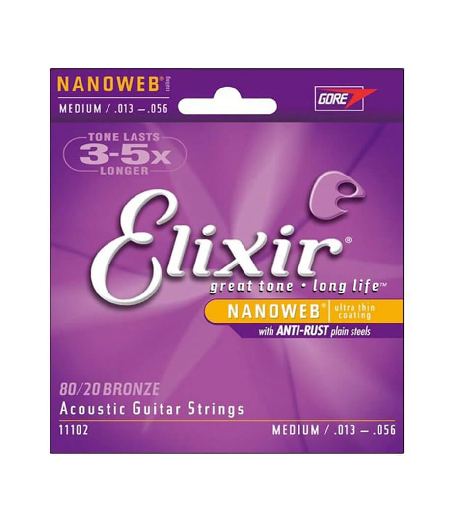 buy elixir 11102 acoustic guitar strings nanoweb coating 80 2