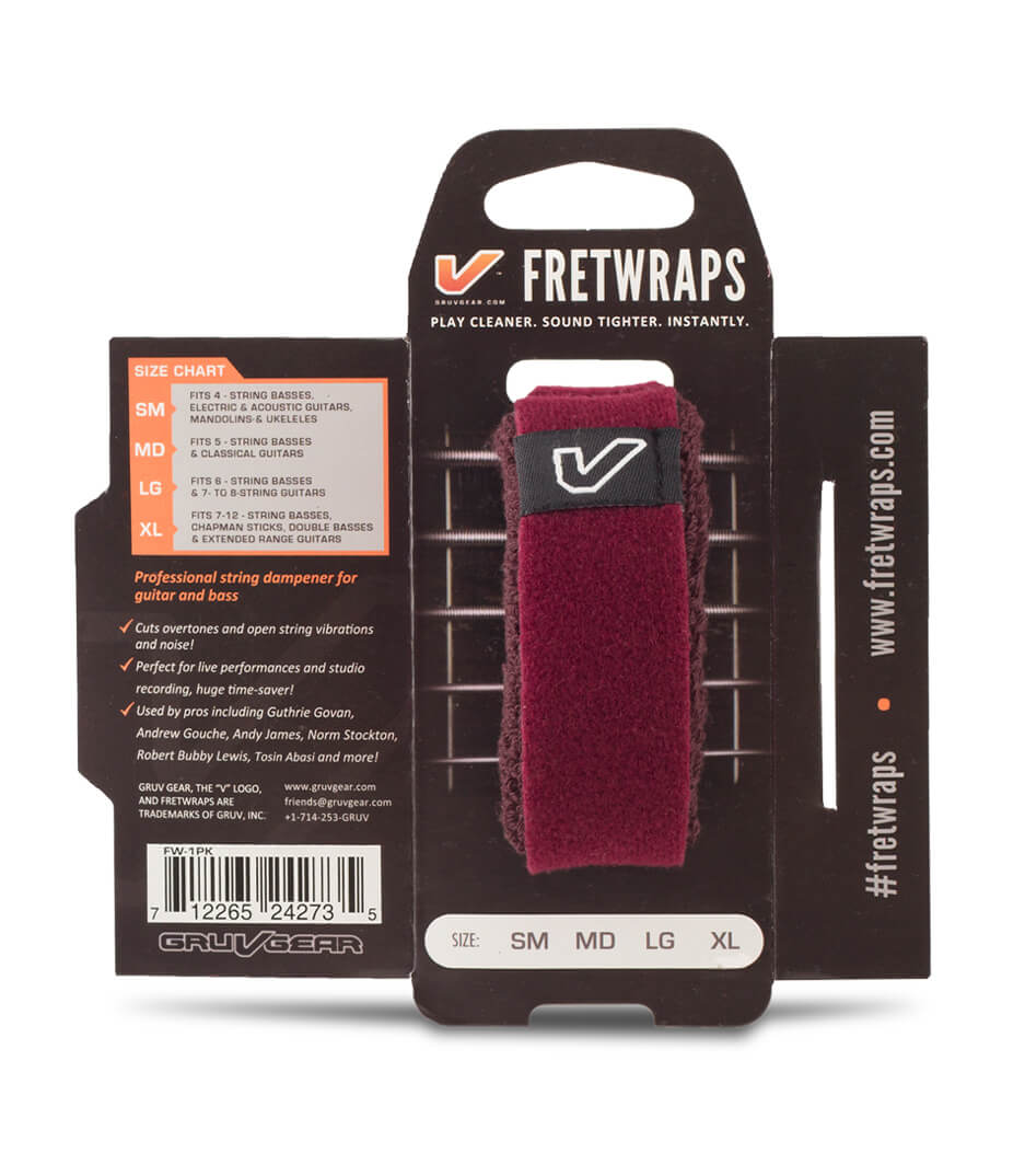 Gruv - FW 1PK BGY MD FretWraps HD Wine 1 Pack Burgandy