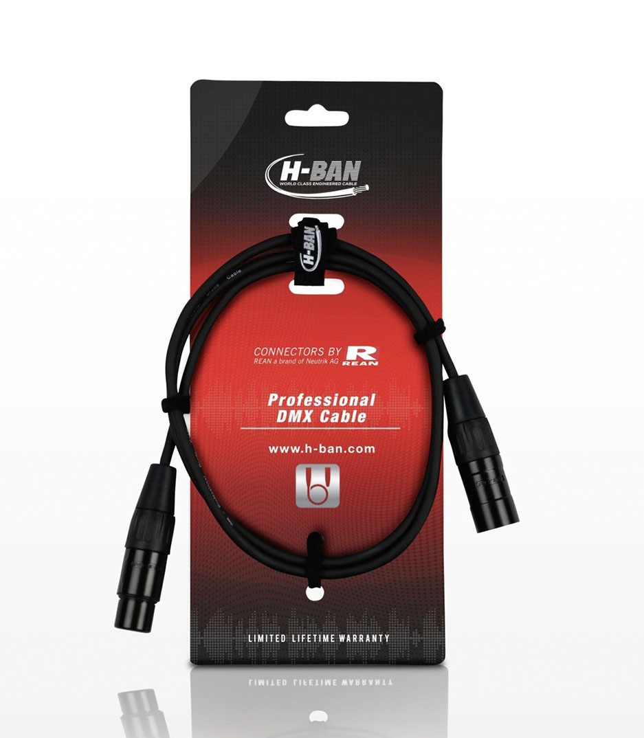 H-BAN - DMX Cable XLRF XLRM 3PIN 1M