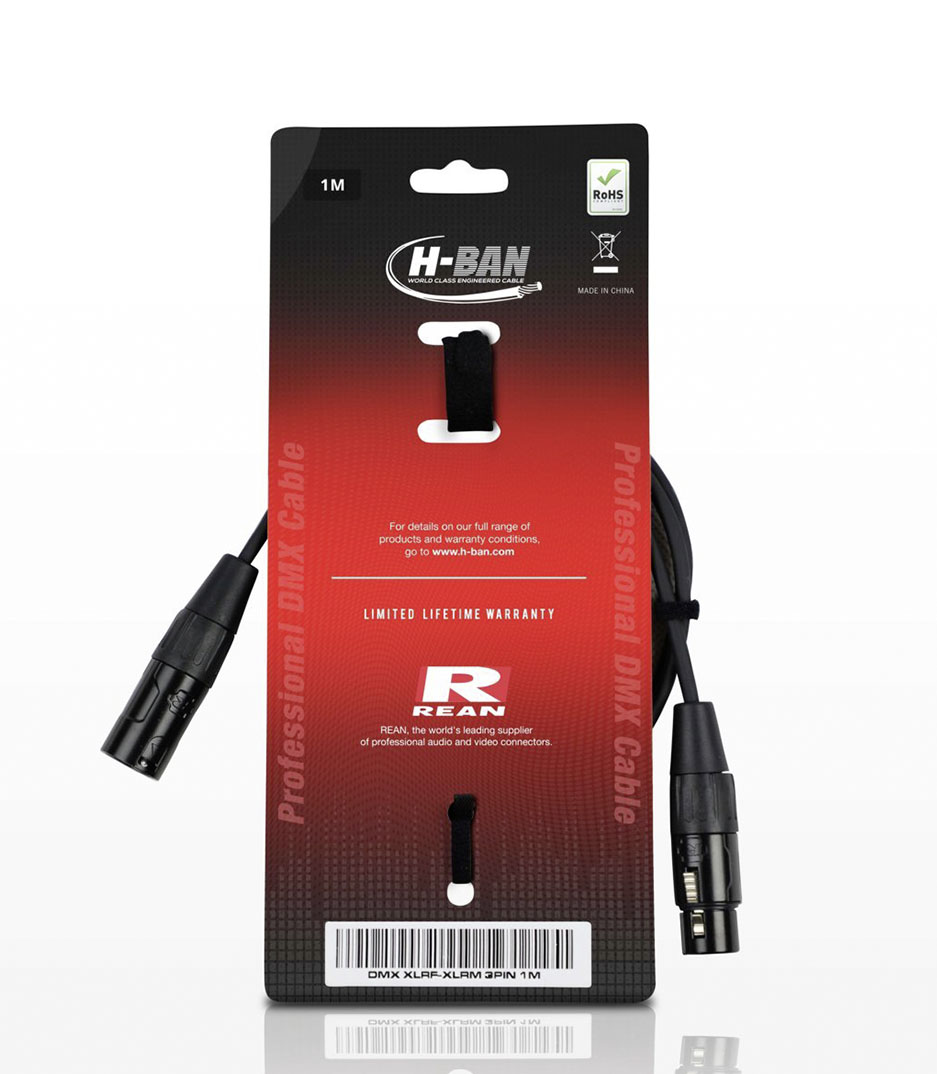 DMX Cable XLRF XLRM 3PIN 1M - XX3-D0-010 - Melody House Dubai, UAE