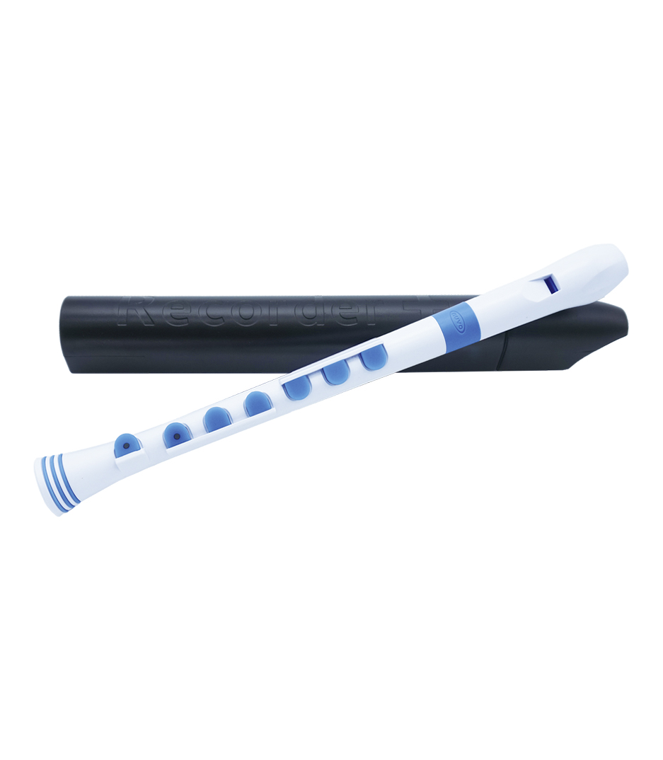 buy nuvo nuvo n320 descant recorder in white with blue tri