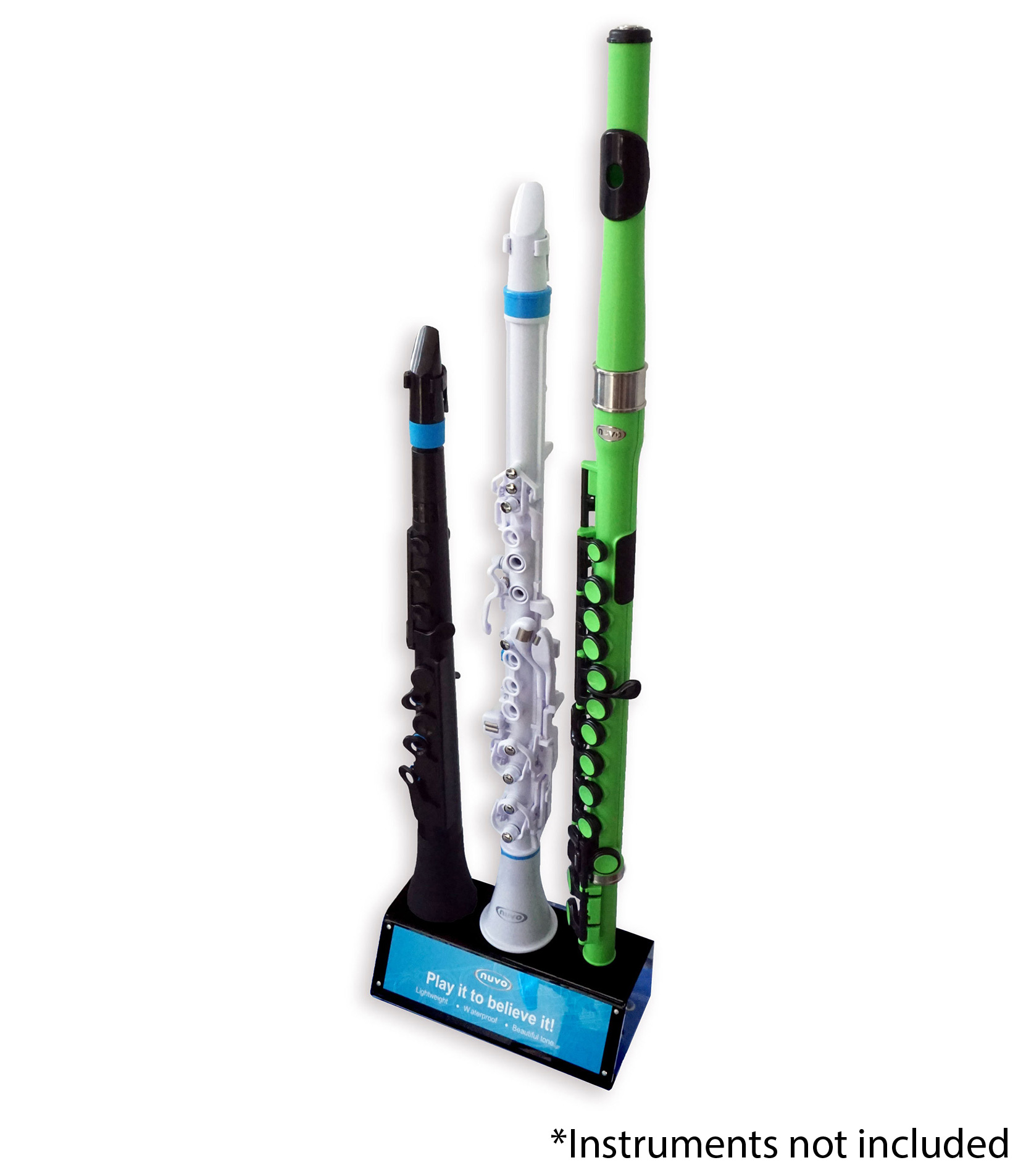 buy nuvo acrylic retail display vertical 3 x flute clarine