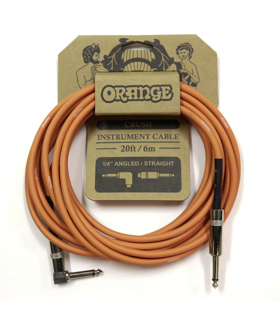 Orange - Crush 20ft Instrument Cable Angled to Straig