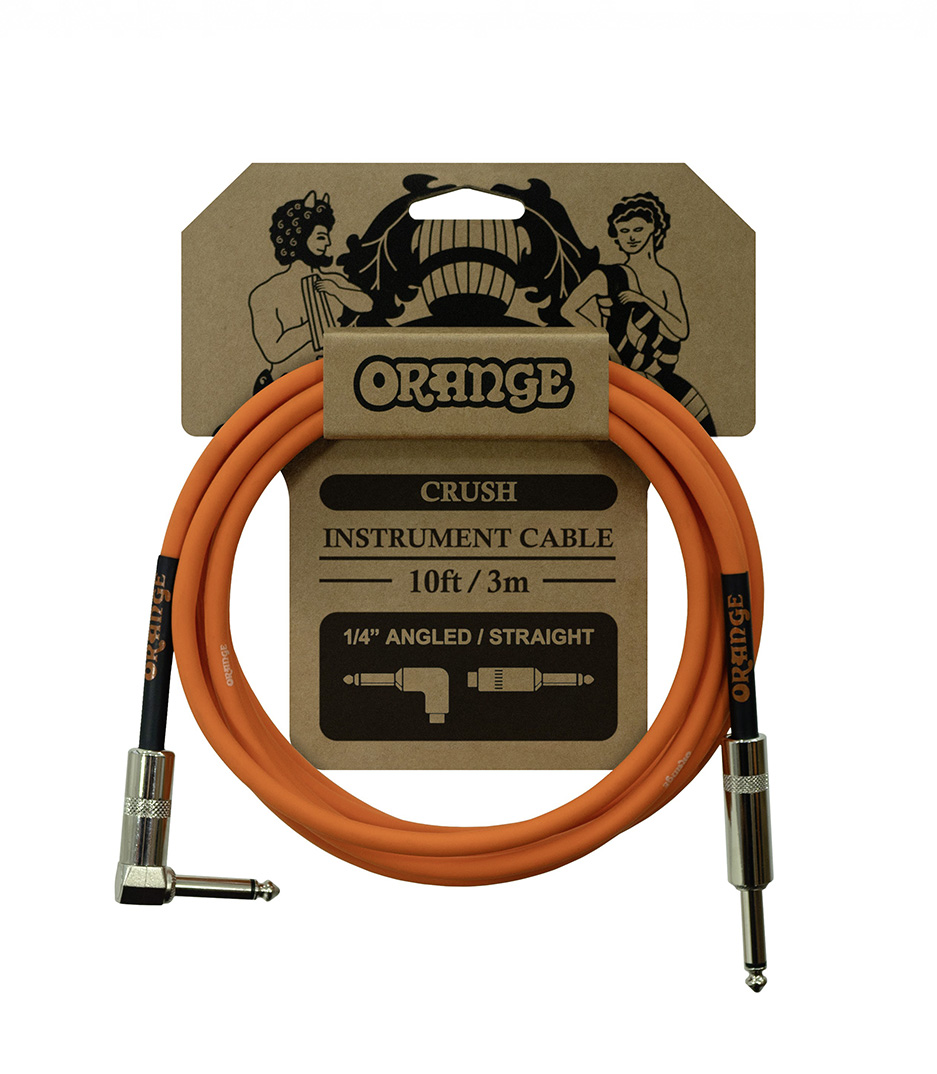 Orange - Crush 10ft Instrument Cable Angled to Straig