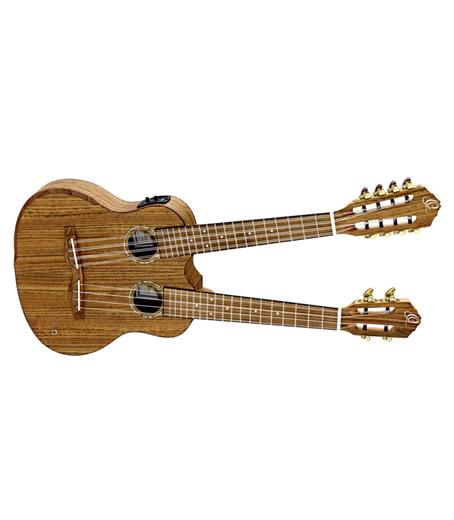 Ortega - HYDRA Double Neck Tenor Ukulele 4 8 Strings Ovankg