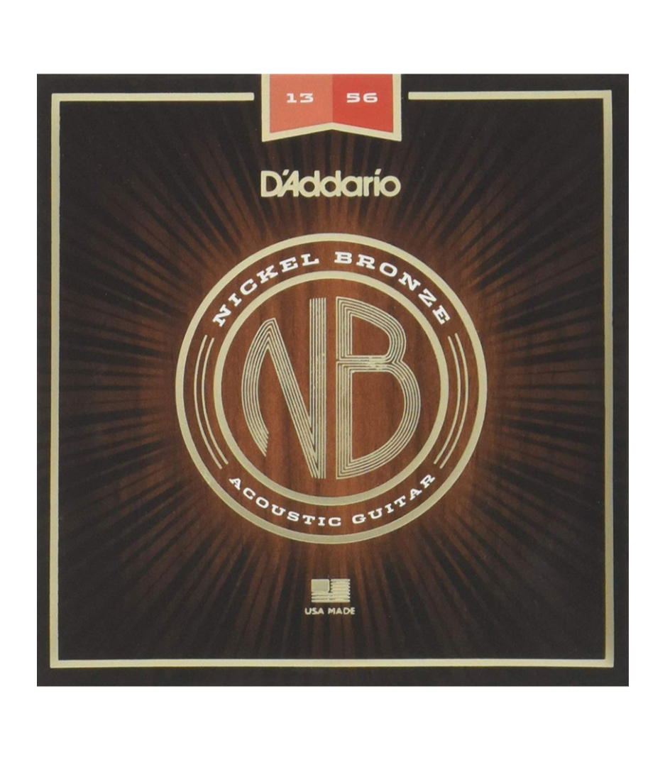 D'Addario - Nickel Bronze Acoustic Guitar Strings Medium 13 56