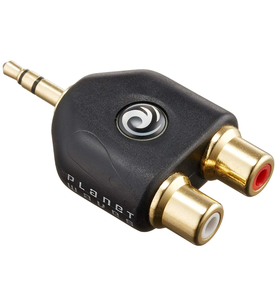 D'Addario - 1 8 Male Stereo to Dual RCA Female Adapter