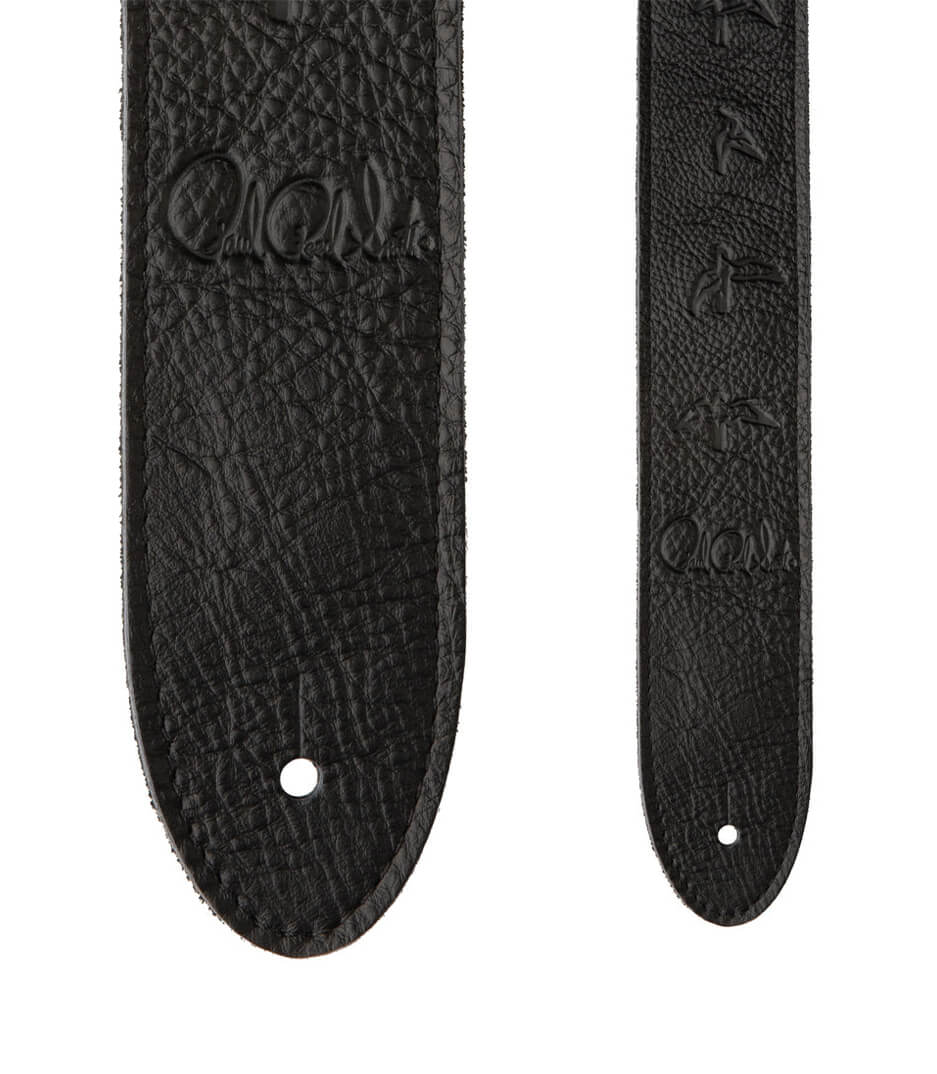 113010 001 2  PRS Leather Strap Embossed Birds Bla - 113010:001 - Melody House Dubai, UAE