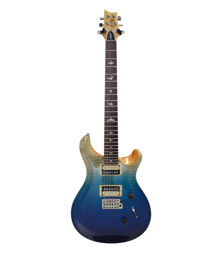 buy prs cu4qbf se custom 24 guitar quilted top blue fade f