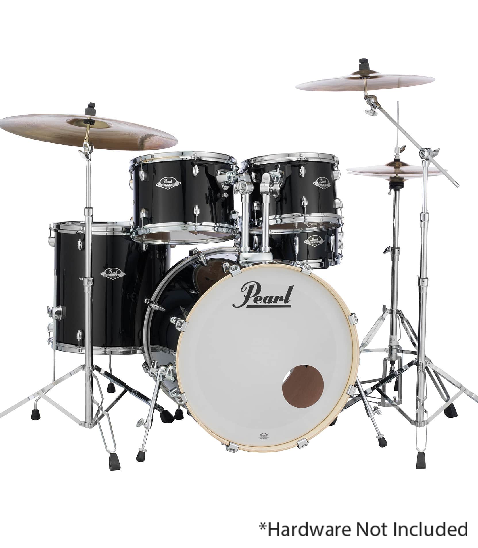 buy pearl export standard 5pc drum set jet black finish