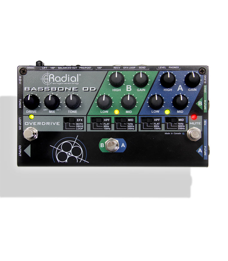 buy radial bassbone od bass preamp w two instrument input ch