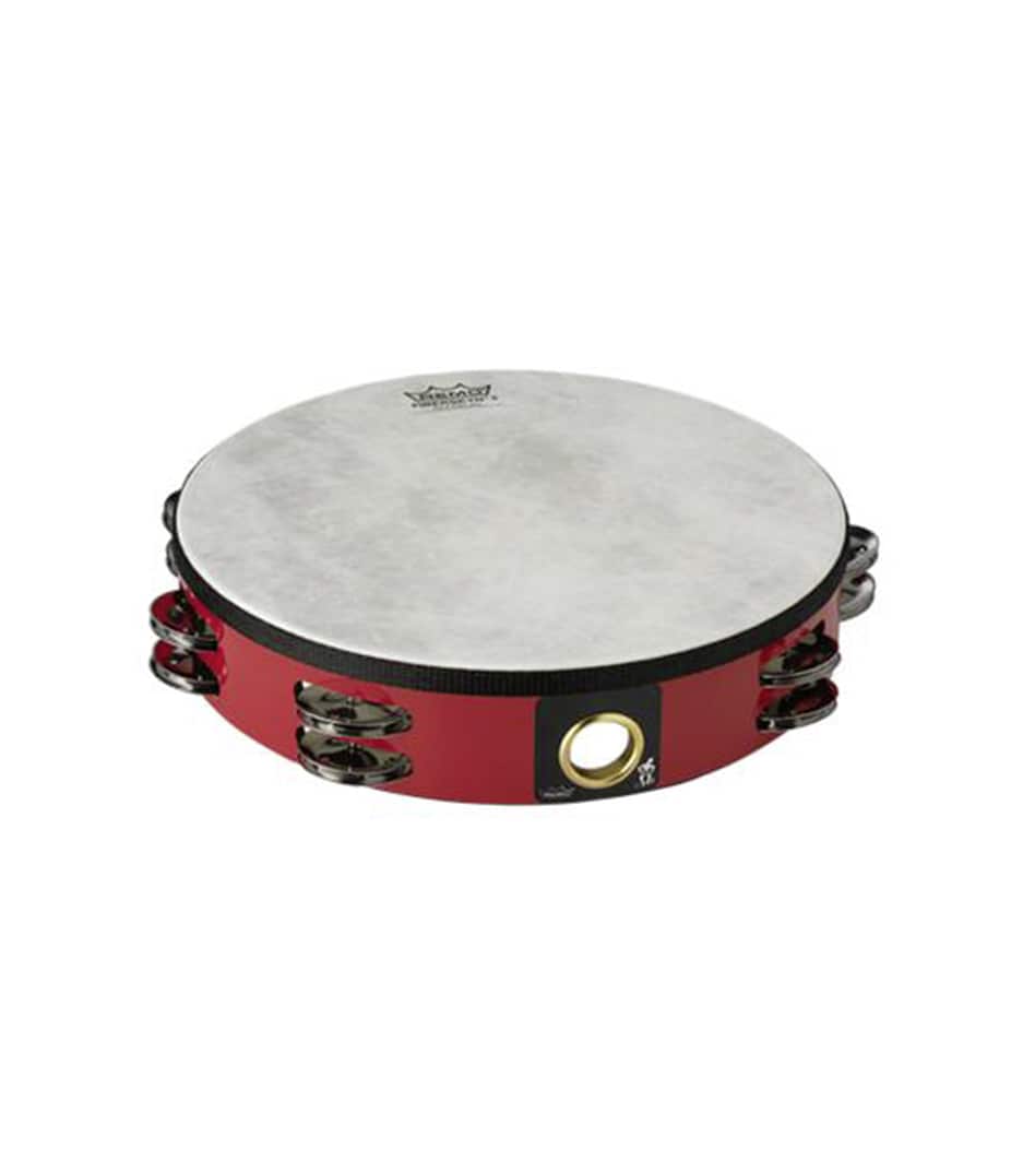 Remo - Tambourine 10 Diameter 8 Pairs Jingles X2 Rows Red