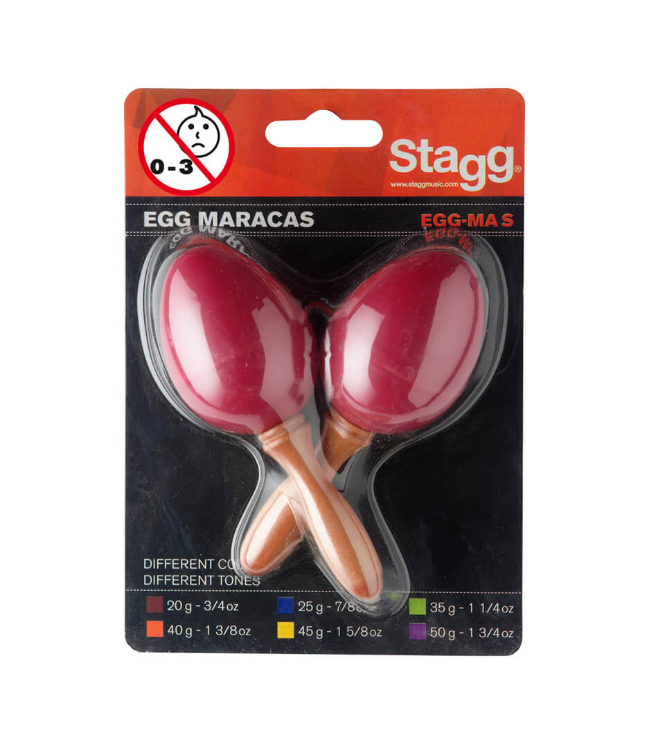 Stagg - EGG MA S RD 2PC EGG MARACAS S 1 3 4oz RED
