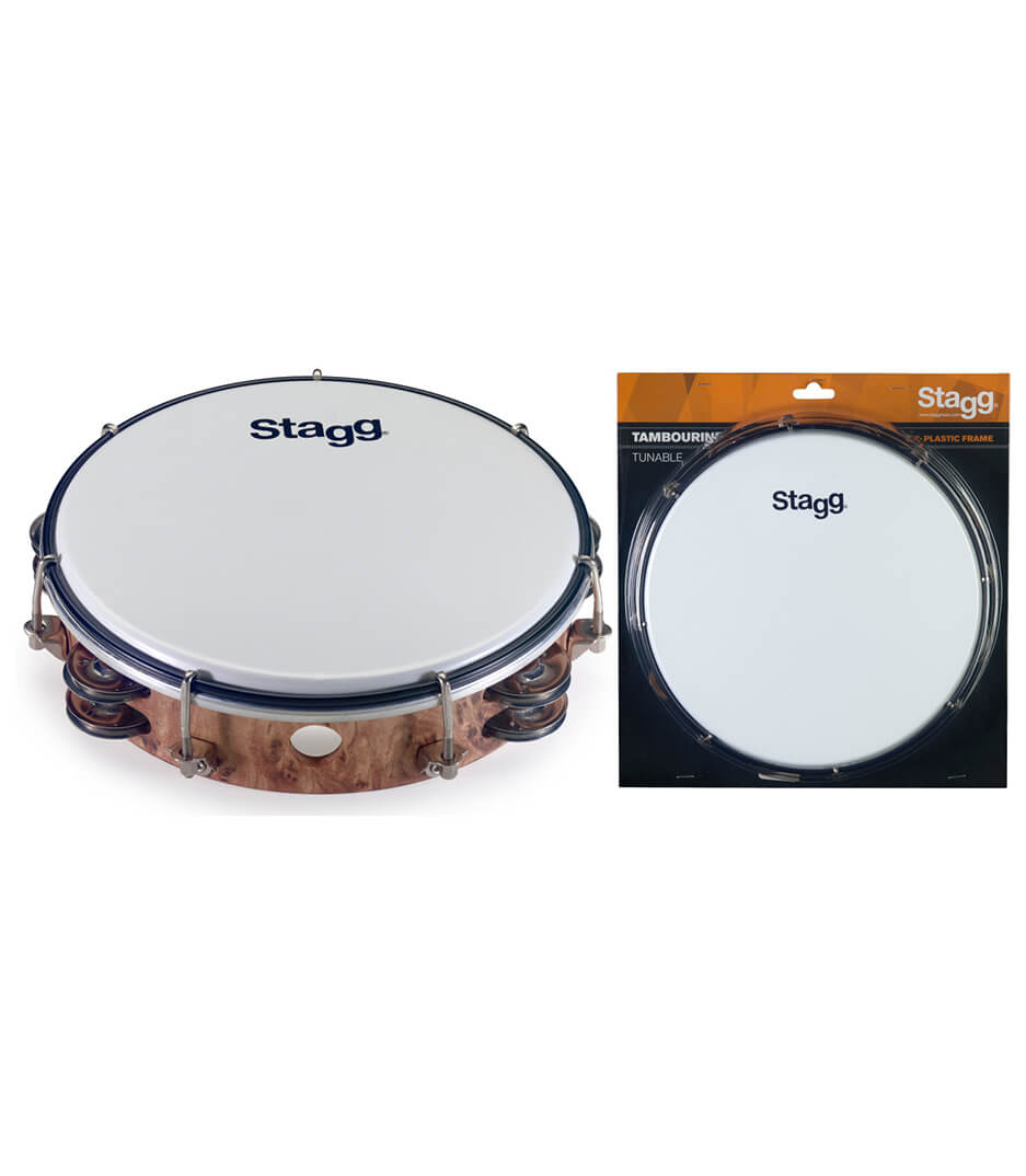 Stagg - TAB 208P WD 8 INCHTAMBOURINE 2RW JG PLST WOOD