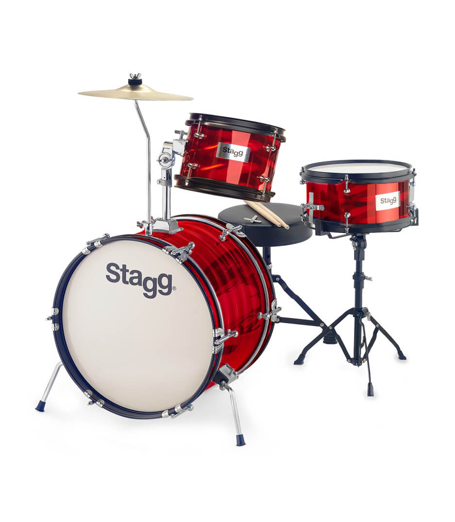 Stagg - TIM JR 3 16B RD 3PC 16inch JR DRSET HW THRONE RED