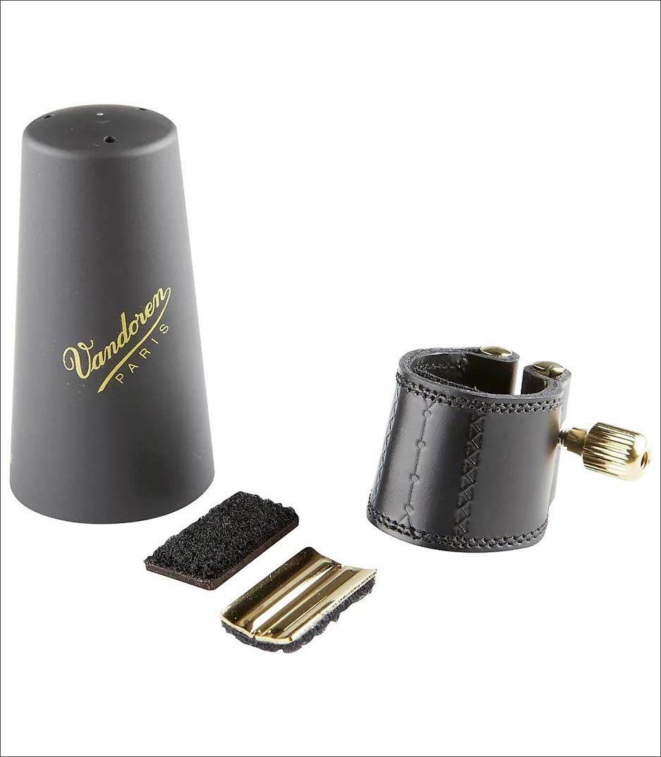 buy vandoren lc27p alto sax leather ligature plastic cap